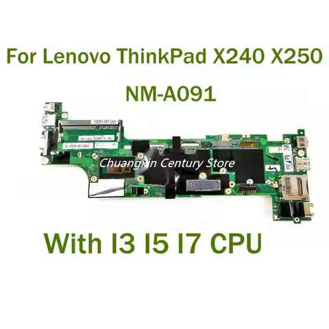 For Lenovo ThinkPad X240 X250 Laptop motherboard NM-A091 with I3 I5 I7-4TH/5TH CPU 100% Tested Fully
