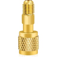 R32 R454B Refrigerant Brass Adapter, 1/4 Inch Female to 1/4 Inch Male Reverse Thread Fitting Non-sli