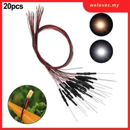 [weloves] 20pcs Prewired SMD LED 0603 Warm White Light Emitting Diode 12V DIY Model