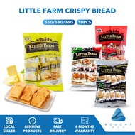 Little Farm Crispy Bread - Fun Size Garlic Butter Snack, 1 Bag = 10 Pcs, Delicious & Crunchy