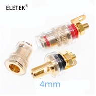 4MM Banana Female Socket/Jack Plug Connector M4*33 Amplifier Wiring Crystal Terminal Gold-plated Cop