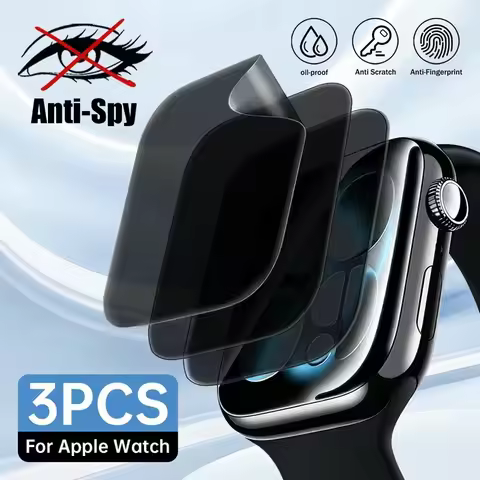 3Pcs Privacy Hydrogel Film For Apple Watch Series 38 40 42 41 44 45 46MM Anti-spy Screen Protector F