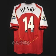 Arsenal retro jersey 04-05 home short-sleeved football jersey 14 Henry Pires Bergkamp long-sleeved team jersey