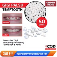 [ 50 BUTIR ] Temptooth Gigi Palsu Atas Bawah Penutup Gigi Berlubang DL