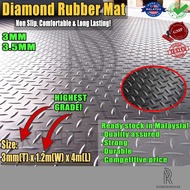 Diamond mat, rubber mat, floor mat, rubber sheet, willow mat (3mm(T) x 1.2m(W) x 4m(L) size)
