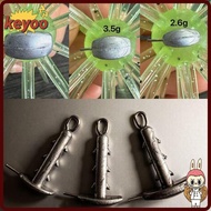 KEYOOL 10pcs Anchor Shaped Sinker, 5.3g 2.6g Fishing Sinker, Non-Slip 3.5g Anchor Shaped Easy To Hoo