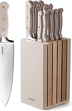 CAROTE Kitchen Knife Set, 11 Pieces with Blocks, Stainless Steel Blades, Includes Meat & Chef Knives
