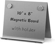 Magnetic Bulletin Board with Stand – Small Dry Erase Memo Board – Tabletop Metal Easel for Magnet Di