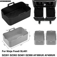 SUNSHINE Air Fryer Basket, Reusable Rectangle Air Fryer Baking Tray, Silicone Rectangle Basket Conta
