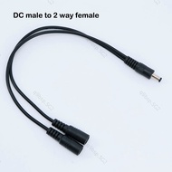30cm 50cm 1 to 2 way DC Power adapter splitter Cable 5.5mmx2.1mm 1 male to 2 female extension Wire c