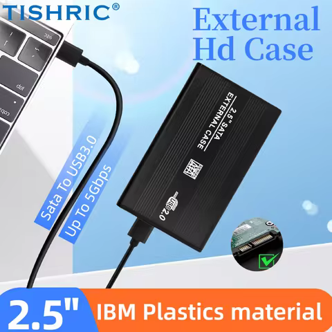 TISHERIC External Hd Case HDD Case Usb External Hard Drive Box 2.5 Inch Hdd Case SSD Hard Disk Enclo