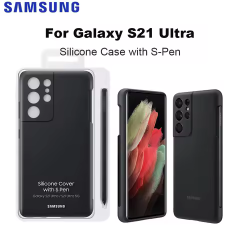 New Original Samsung Galaxy S21 Ultra Silicone Case with S-Pen for Galaxy S21Ultra 5G Smartphone Sil