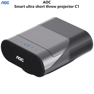 Aoc Smart Ultra Short Throw Projector C1 Stick Wall Portable Projector Home Theater Wireless Projection Screen