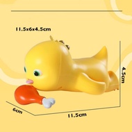 Dino kuning❤️Gantangan Kunci Nailong Kawat Tarik Kartun Lucu Keychain Gigit paha ayam Nailong dengan
