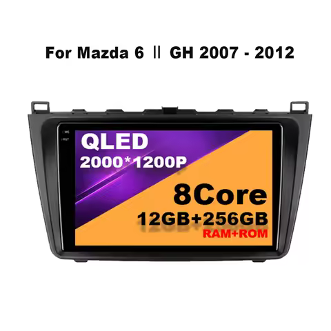 Car Radio Android 15 For Mazda 6 Ⅱ GH 2007 - 2012 Multimedia Player Navigation GPS 4G WIFI Touch Scr