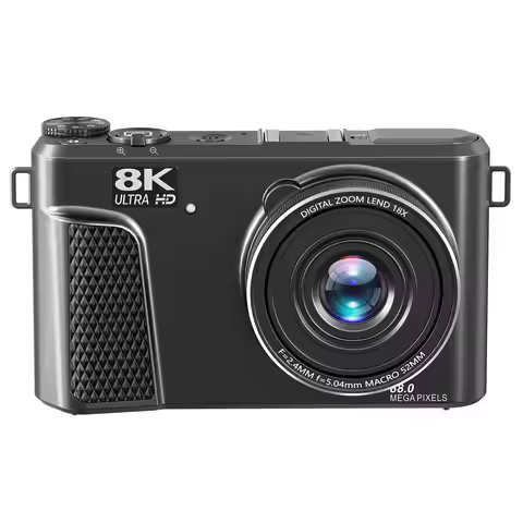 8K 88MP Digital Camera, 18x Zoom & WiFi Autofocus, 3" Screen with Filters for Vlog/Live Streaming