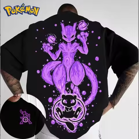 Pokémon Cartoon Printed T-shirts Multiple Styles (Venusaur/Charizard/Mewtwo) Men's & Women's Y2K Har
