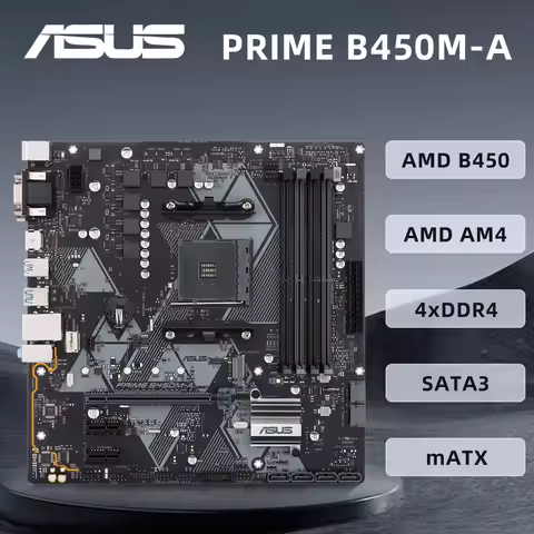 ASUS PRIME B450M-A Motherboard Supports R9 5950X R7 5800X3D 5700X R5 5600X 5600G CPU 4xDDR4 2933Mhz 