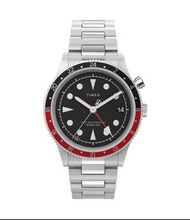 [包順豐] Timex Waterbury Traditional GMT 39mm Stainless Steel Bracelet Watch TW2W22700 Coke Bezel Quart