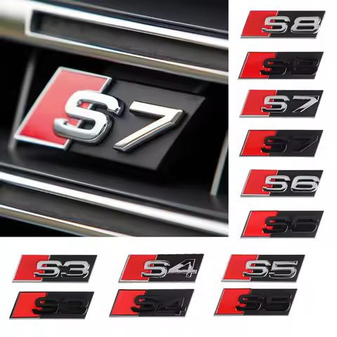 3D S3 S4 S5 S6 S7 S8 Badge Car Front Grille Emblem Auto Accessories for Audi A1 A2 B7 B8 C5 C6 C7 Q5