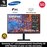 Samsung 27" ViewFinity S8 S80PB UHD Monitor LS27B800PXUXXS (3 year on-site warranty)