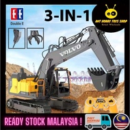 Double E E568 Volvo RC Excavator 3 in 1 Construction Truck Metal Shovel and Drill 17 Channel 1/16 Sc