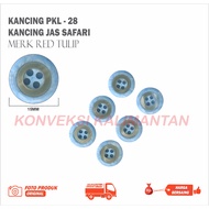 28 SMALL 15MM PKL BUTTONS / SAFARI RED TULIP JAS BUTTONS / GROSS