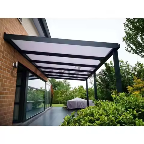 High Quality Wall Mounted Gazebo Garden Gazebo Modern Aluminum Enclosed Roof Awning