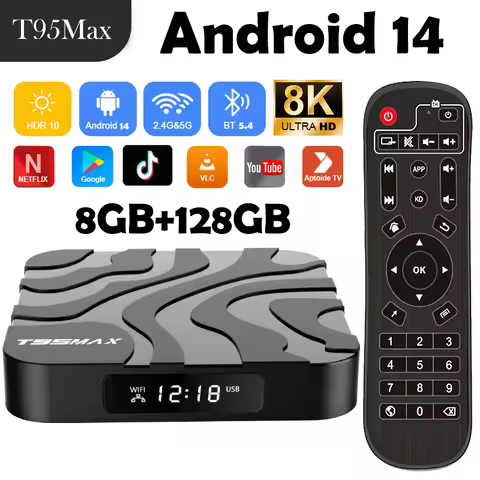 Smart TV Box Android14 T95 Max Allwinner H618 Bluetooth 5.4 Settings Top Box HDR10 Media Player TV B