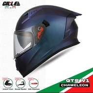 Gille GTS-V1 Chameleon Series Solid Full Face Dual Visor Helmet