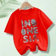 Unisex Children's T-shirts INDONESIA Short Sleeve Children's Clothes Boys & Girls Tops Daily Childre