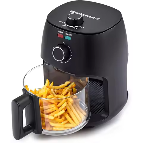 EAF2305 Glass Air Fryer with 2.4Qt Capacity for Healthy Cooking PFAS-Free Ceramic Coated Ceralast Ai