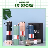 500ml Thermos Bottle with 2 Drinking Cups - Stainless Steel Water Bottle to Keep Hot and Cold, Trave