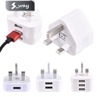 1pcs UK Plug Wall 3 Pin Plug Adaptor Charger With 1/2/3 USB Ports Travel Charging Mains Wall AC Multi Power Adapter Accessories