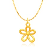 TA9 TAKA Jewellery 999 Pure Gold Daisy Pendant with 9K Gold Chain