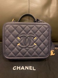 Chanel Navy Vanity Bag 化妝箱 化妝包 相機camera bag 藍色