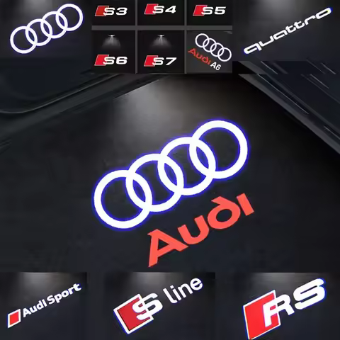 2pcs Car Door Welcome Lights Projector Ghost Shadow Lamp Logo for Audi A1 A3 8P 8V A4 A5 A6 A7 A8 Q3