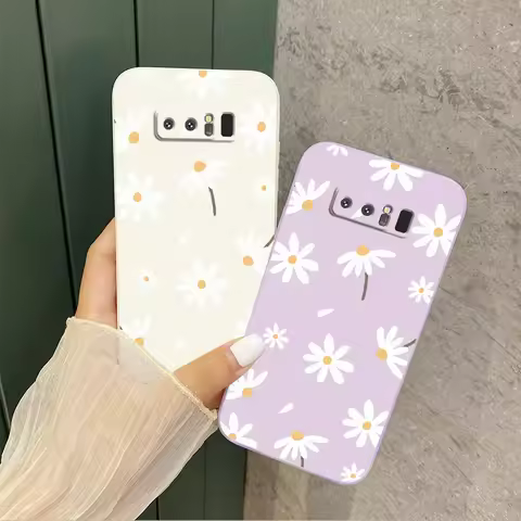 Note 8 White Sunflower Silicone Phone Case For Samsung Galaxy Note 8 Shatterproof Camera Protection 