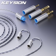 KEYSION 2.5 3-In-1 3.5 4.4มม. สายเคเบิลอัพเกรด OCC ชุบเงิน0.78มม. 2ขาสายหูฟังสายเคเบิลหูฟังไฮไฟ