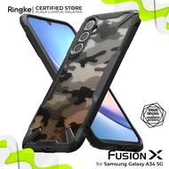 RINGKE® FUSION X Samsung Galaxy A34 5G Camouflage Design Hard Back Heavy Duty Shockproof Advanced Pr