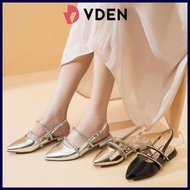 VDEN'c@Pointed:Z(Toe-TzSlingoiBackRKFlatgGwithjqStrapsLRGems 8930-8 Flat Rhinestone Pointed Toe San