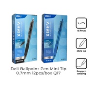 Deli Q17 Ballpoint Pen Mini Tip 0.7mm 12pcs/box