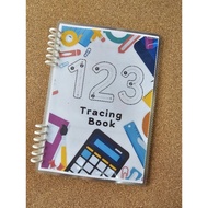 123 tracing book, numbers laminated book, flashcards.