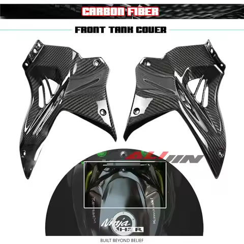 Real Dry Carbon Fiber For KAWASAKI NINJA H2 H2R 2014-2023 Motorcycle Front Tank Side Cover Protector
