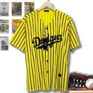 Dodgers Yellow Striped baseball Jersey for Men and Women