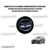 MAZDA CX-5 CX-7 CX-9 MAZDA 2 3 MIATA PROTEGE RX-8 (1998-2018) CAR WHEEL CENTER HUB CAPS COVERS BLACK