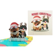 3d Christmas card for dogs and cats, X31