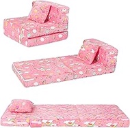 MeMoreCool Folding Sofa Bed Floor Mattress for Kids, Glow Tri Folding Mattress Kid Fold Up Sofa Futon Folding Chair Bed, Child Foldable Mattress Floor Bed Folding Couch Trifold Mattress for Playroom