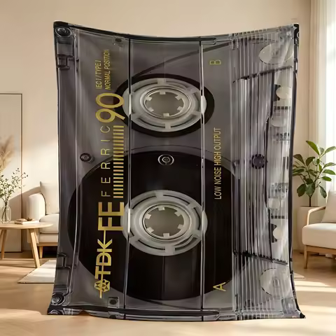 Tech Diagram Print Blanket Geek Audio Speaker Waveform Blanket Novelty Decor Throw Cozy Gift for Him
