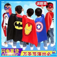 baju superhero budak lelaki kid s superhero costume Kostum kanak-kanak Halloween: Superman dewasa, Captain America, Spider-Man, Batman, jubah, jubah kartun, kostum